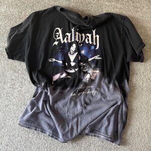 Aaliyah "Are You That Somebody" Hombre Black/Gray/Purple Tee Men's Large